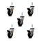 Service Caster 3 Inch Hooded Neoprene Rubber 3/8 Inch Threaded Stem Caster with Brakes, 5PK SCC-TS03S310-NPRB-BC-B-381610-5 - alternate 1